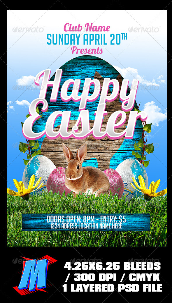 GraphicRiver Happy Easter Flyer Template 7395867 GraphicRiver Happy Easter Flyer Template 7395867