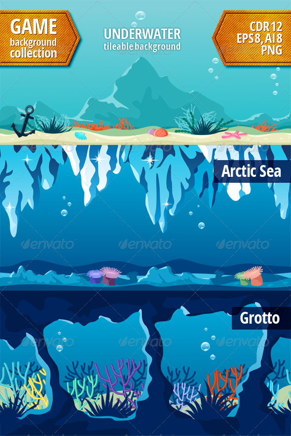 GraphicRiver Game Backgrounds Collection Underwater 7396214 GraphicRiver Game Backgrounds Collection Underwater 7396214