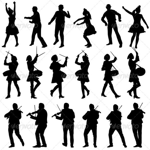 GraphicRiver Black Silhouettes of Beautiful Mans and Womans 7396947 GraphicRiver Black Silhouettes of Beautiful Mans and Womans 7396947