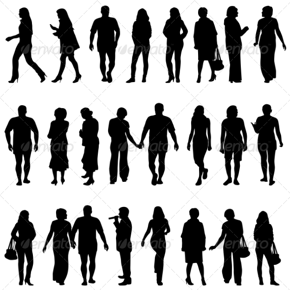 GraphicRiver Black Silhouettes of Beautiful Mans and Womans 7396962 GraphicRiver Black Silhouettes of Beautiful Mans and Womans 7396962