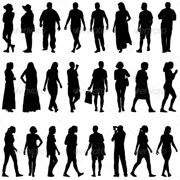 GraphicRiver Black Silhouettes of Beautiful Mans and Womans 7396970 GraphicRiver Black Silhouettes of Beautiful Mans and Womans 7396970