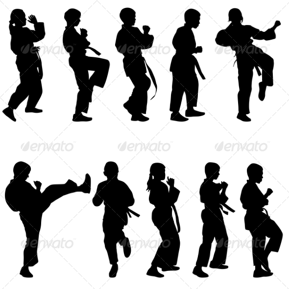GraphicRiver Set of Black Silhouettes of Karate Sport vectors 7396976 GraphicRiver Set of Black Silhouettes of Karate Sport vectors 7396976