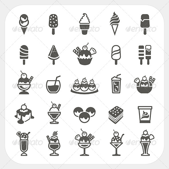 GraphicRiver Ice Cream Icons Set 7397423 GraphicRiver Ice Cream Icons Set 7397423