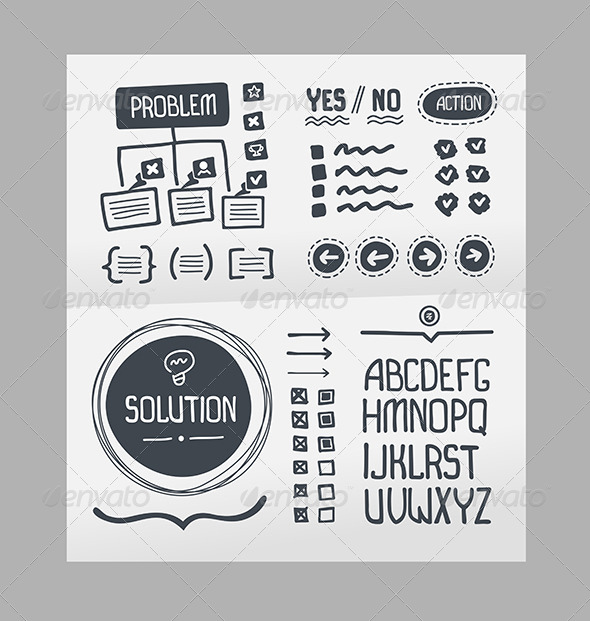 GraphicRiver Action Plan Hand Drawn Elements Template 7398291 GraphicRiver Action Plan Hand Drawn Elements Template 7398291