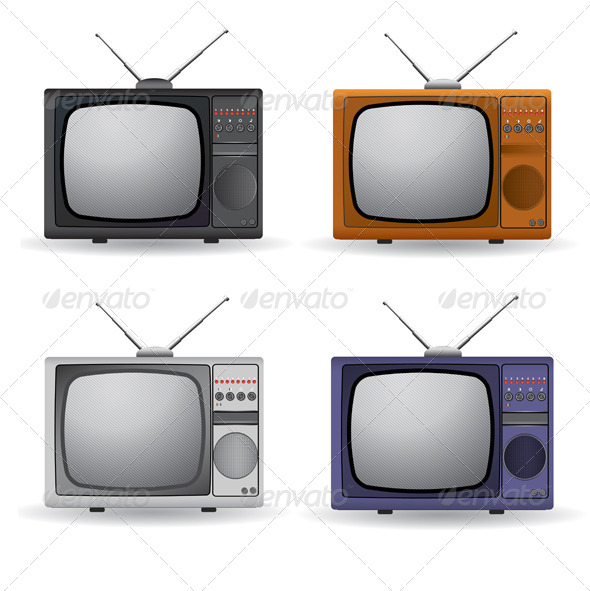 GraphicRiver Set of Vintage Televisions 7399413 GraphicRiver Set of Vintage Televisions 7399413