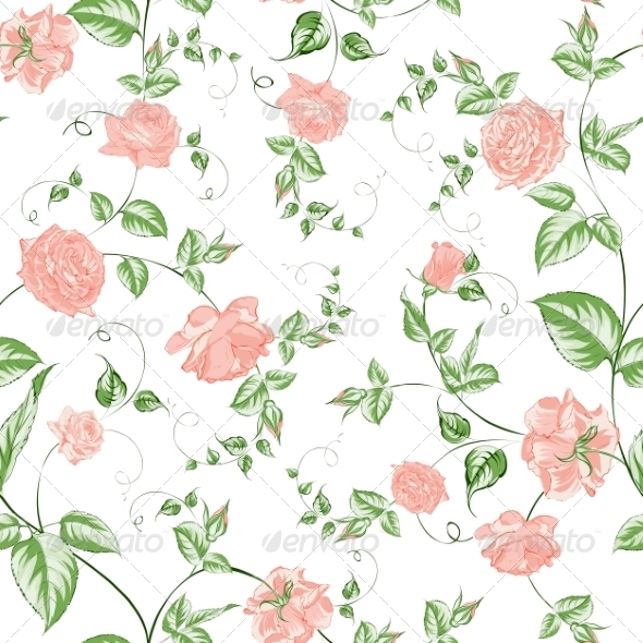 Seamless Texture of Roses for Textiles (Flowers & Plants)