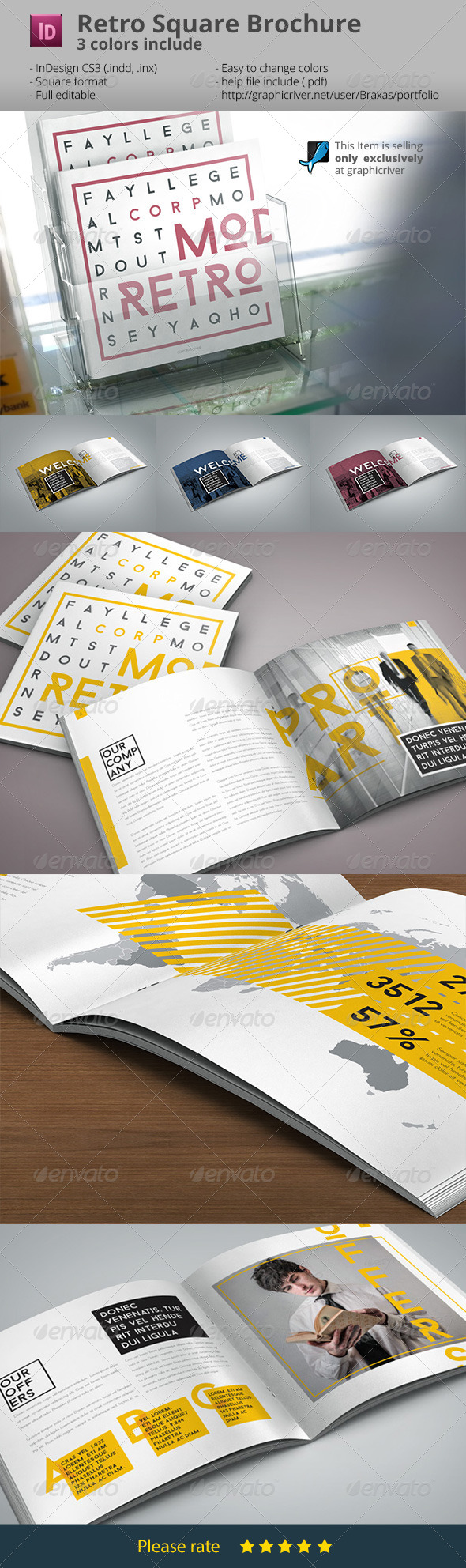 GraphicRiver Retro Style Square Brochure Indesign 7401958 GraphicRiver Retro Style Square Brochure Indesign 7401958