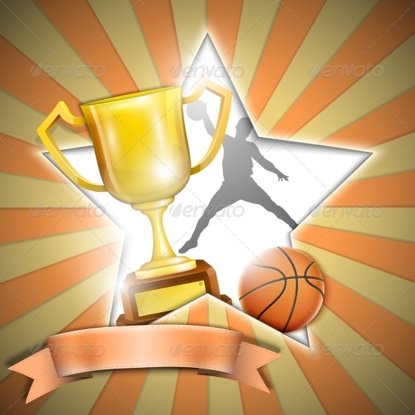 GraphicRiver Basketball Poster with Trophy Cup 7403439 GraphicRiver Basketball Poster with Trophy Cup 7403439