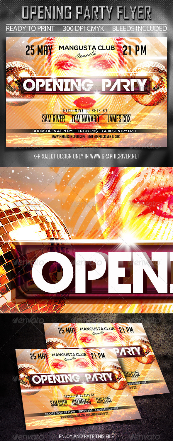 GraphicRiver Opening Party Flyer 7406559 GraphicRiver Opening Party Flyer 7406559
