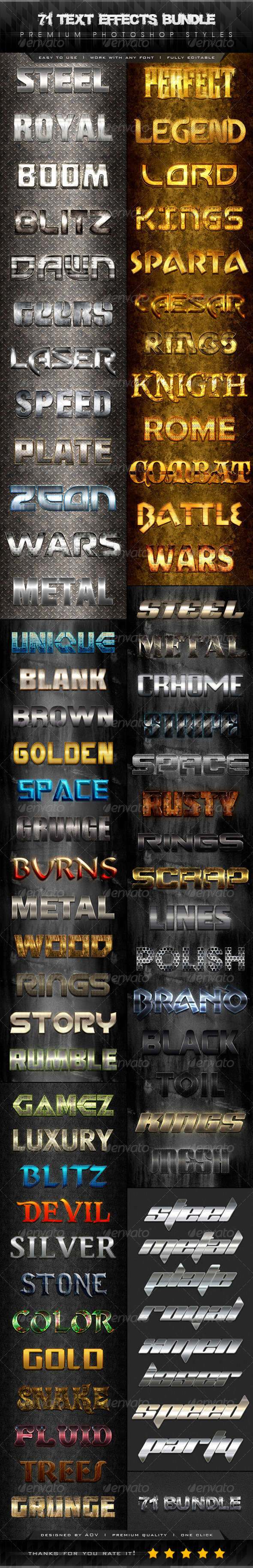 GraphicRiver 71 Premium Text Effects Styles Bundle 7406797 GraphicRiver 71 Premium Text Effects Styles Bundle 7406797