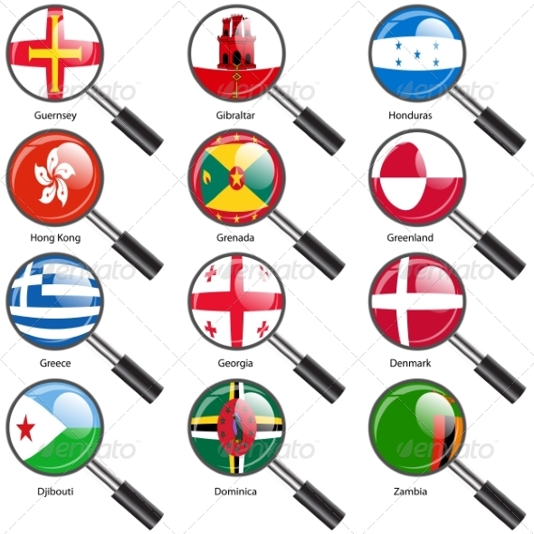 GraphicRiver Flags of World Sovereign States Magnifying Glass 7407532 GraphicRiver Flags of World Sovereign States Magnifying Glass 7407532