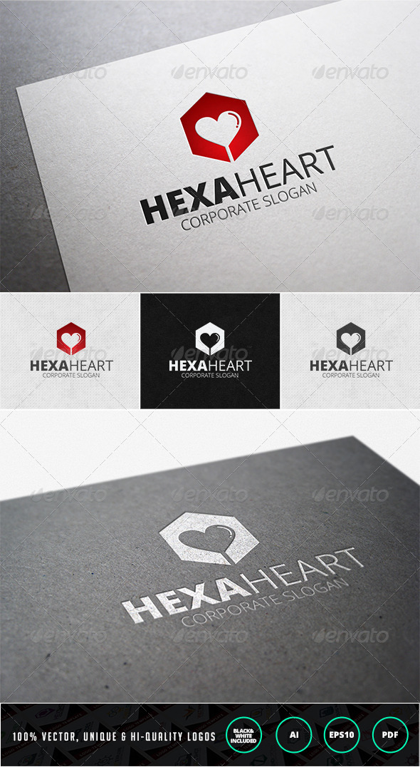 GraphicRiver Hexa Heart Logo Template 7408762 GraphicRiver Hexa Heart Logo Template 7408762