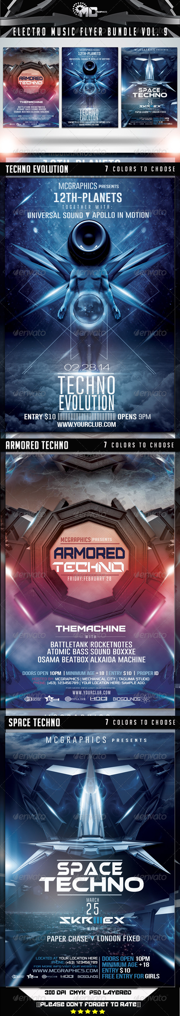 GraphicRiver Electro Music Flyer Bundle Vol 9 7343261 GraphicRiver Electro Music Flyer Bundle Vol 9 7343261