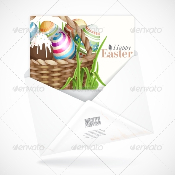 GraphicRiver Easter Background with a Basket 7410302 GraphicRiver Easter Background with a Basket 7410302