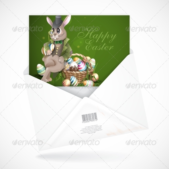GraphicRiver The Easter Bunny with a Basket Full 7410645 GraphicRiver The Easter Bunny with a Basket Full 7410645