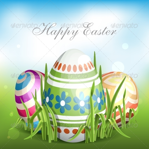 GraphicRiver Easter Background with Eggs in Grass 7410765 GraphicRiver Easter Background with Eggs in Grass 7410765