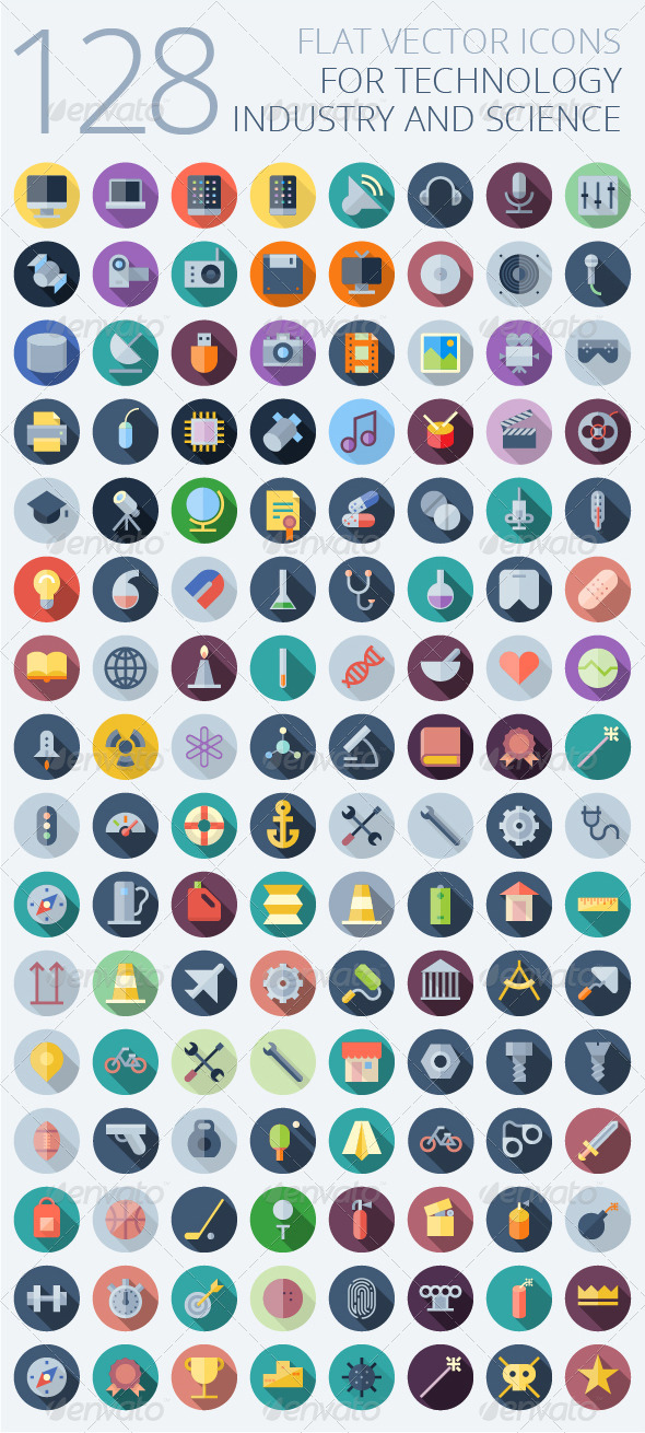 GraphicRiver Flat Vector Icons for Technology 7411868 GraphicRiver Flat Vector Icons for Technology 7411868