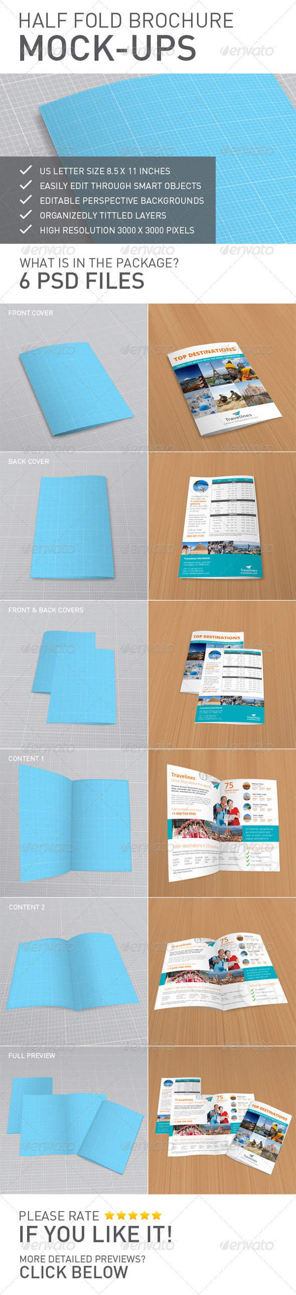 GraphicRiver Half Fold Bi Fold Brochure Mock-ups 7412678 GraphicRiver Half Fold Bi Fold Brochure Mock-ups 7412678
