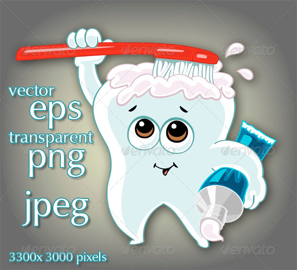GraphicRiver Cartoon Tooth 7412886 GraphicRiver Cartoon Tooth 7412886