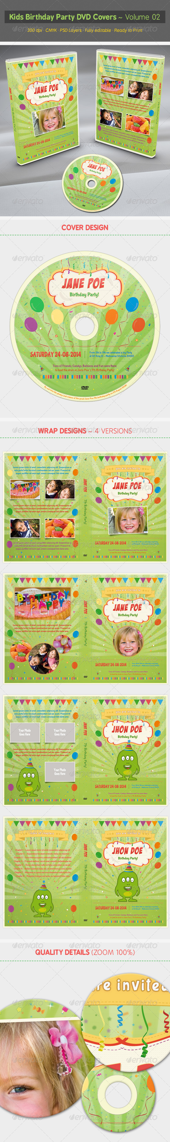 GraphicRiver Kids Birthday Party DVD Covers Volume 02 7413429 GraphicRiver Kids Birthday Party DVD Covers Volume 02 7413429