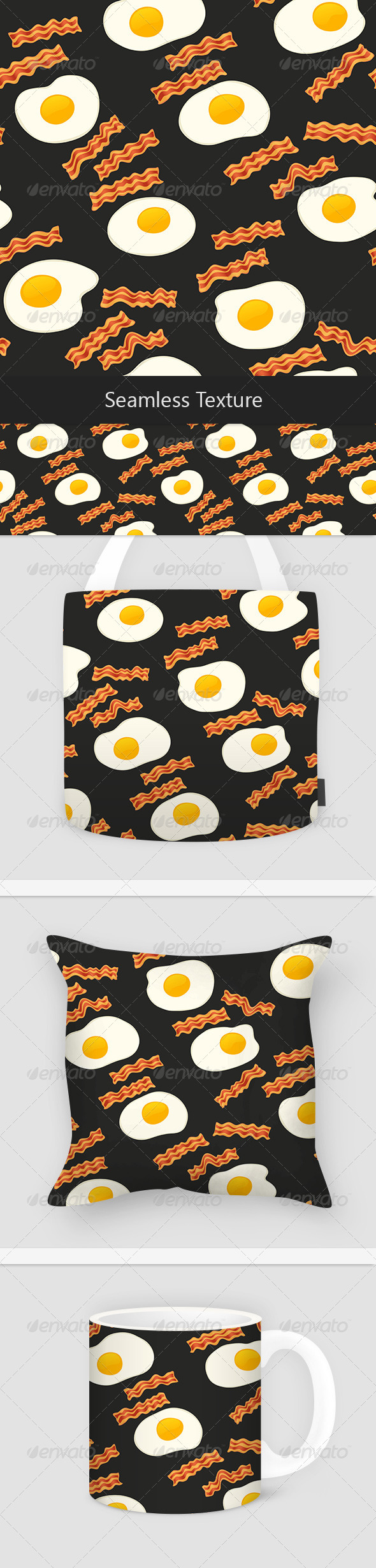 GraphicRiver Breakfast with Bacon and Eggs Seamless Pattern 7344722 GraphicRiver Breakfast with Bacon and Eggs Seamless Pattern 7344722