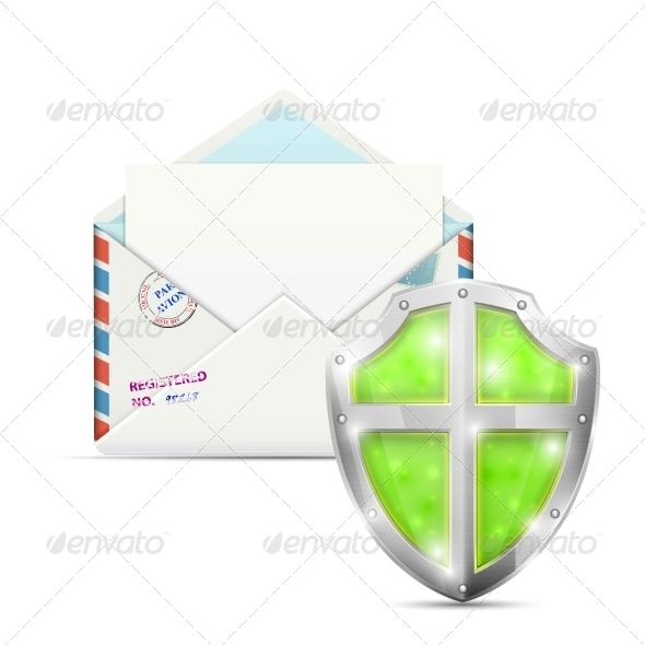 GraphicRiver Open Envelope Protected by Shield 7413968 GraphicRiver Open Envelope Protected by Shield 7413968