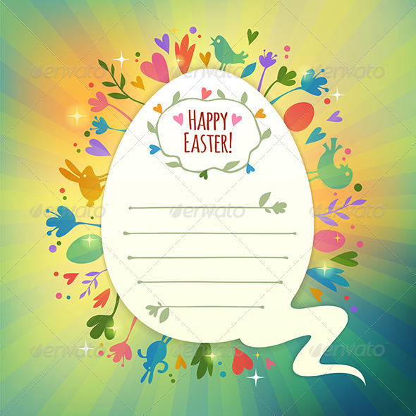 GraphicRiver Retro Easter Card with Symbols of Spring 7320480 GraphicRiver Retro Easter Card with Symbols of Spring 7320480