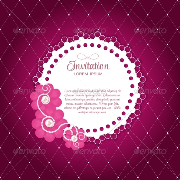 GraphicRiver Romantic Flower Vintage Invitation Card Vector 7414457 GraphicRiver Romantic Flower Vintage Invitation Card Vector 7414457
