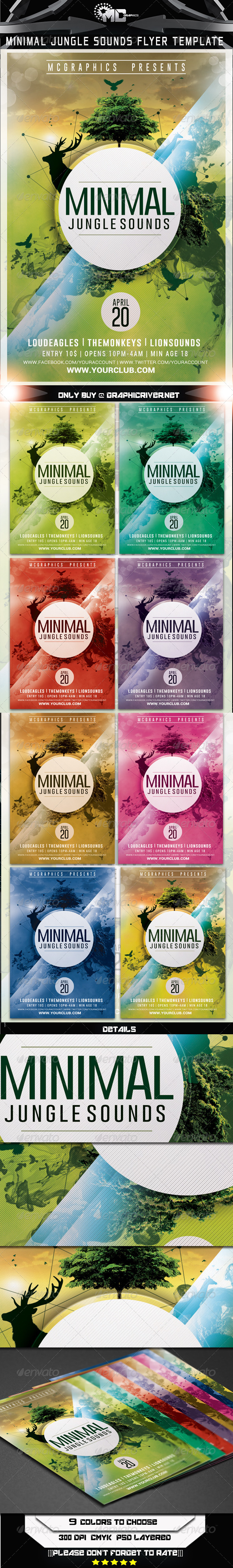 GraphicRiver Minimal Jungle Sounds Flyer Template 7415202 GraphicRiver Minimal Jungle Sounds Flyer Template 7415202