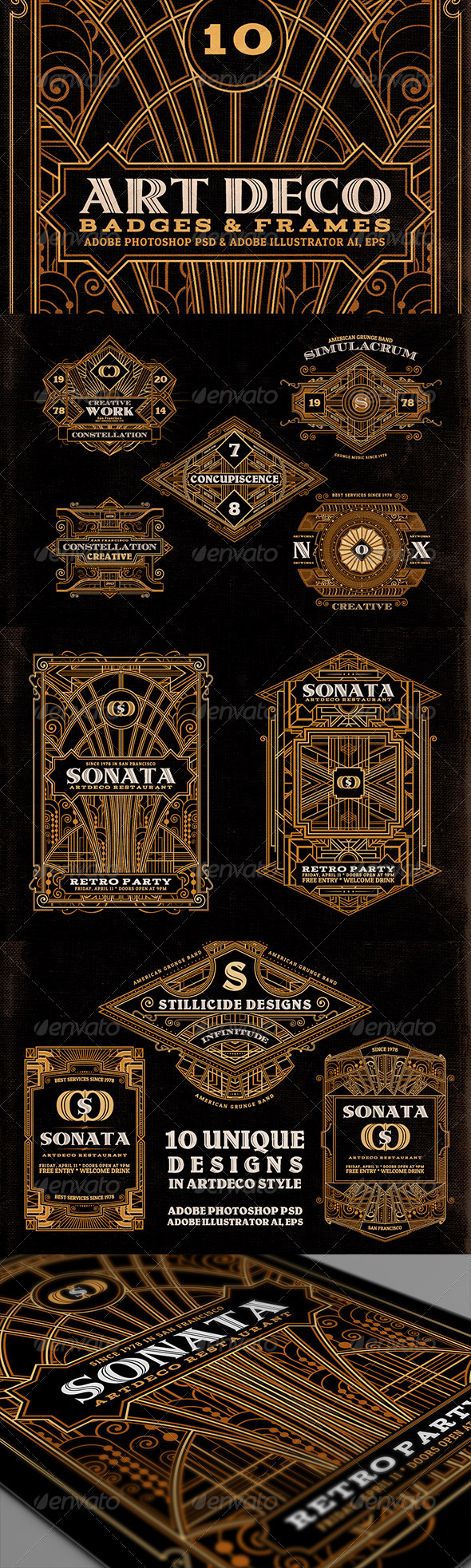 GraphicRiver ArtDeco Badges & Frames 7416724 GraphicRiver ArtDeco Badges & Frames 7416724