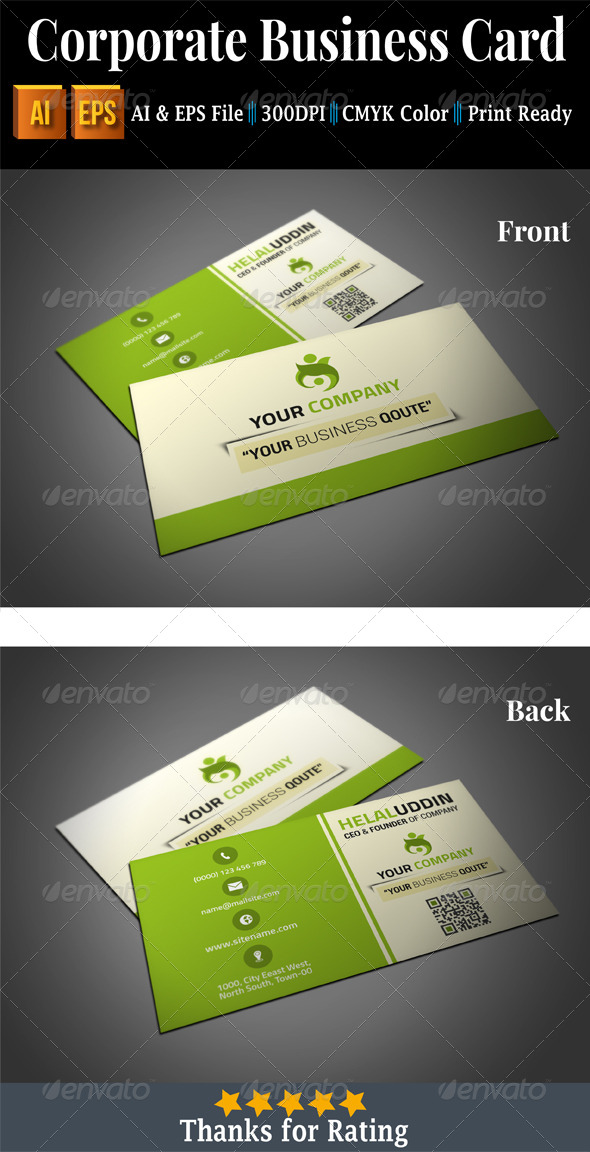 GraphicRiver Corporate Business Card 7417240 GraphicRiver Corporate Business Card 7417240
