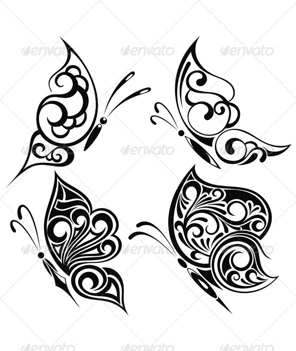 GraphicRiver Black Butterflies 7417279 GraphicRiver Black Butterflies 7417279
