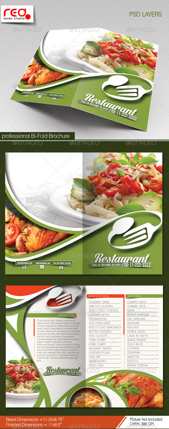 GraphicRiver Restaurant Bi-fold Brochure Template 7417397 GraphicRiver Restaurant Bi-fold Brochure Template 7417397