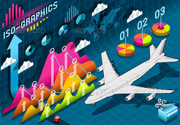 GraphicRiver Isometric Infographic Set Elements with Airplane 7417643 GraphicRiver Isometric Infographic Set Elements with Airplane 7417643