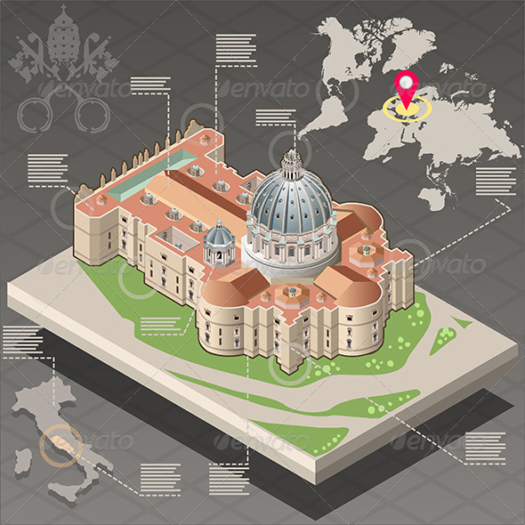 GraphicRiver Isometric Infographic of Saint Peter in Vatican 7418247 GraphicRiver Isometric Infographic of Saint Peter in Vatican 7418247