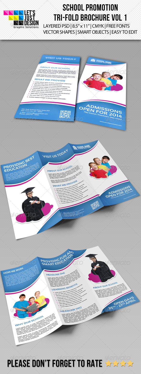 GraphicRiver School Promotion Tri-Fold Brochure Vol 1 7420292 GraphicRiver School Promotion Tri-Fold Brochure Vol 1 7420292