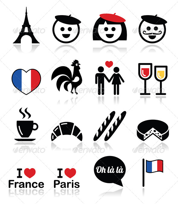 GraphicRiver France I Love Paris Vector Icons Set 7421048 GraphicRiver France I Love Paris Vector Icons Set 7421048