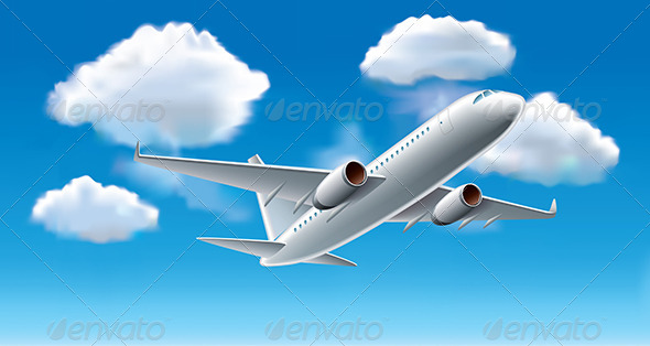 GraphicRiver Airplane in Sky Vector Illustration 7421147 GraphicRiver Airplane in Sky Vector Illustration 7421147