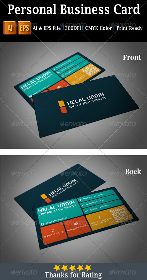 GraphicRiver Personal Business Card 7397008 GraphicRiver Personal Business Card 7397008