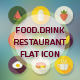 Flat Icons for Food and Drink