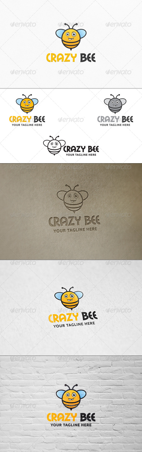 GraphicRiver Crazy Bee Logo Template 7423690 GraphicRiver Crazy Bee Logo Template 7423690