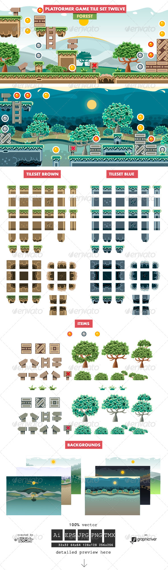 GraphicRiver Platformer Game Tile Set Twelve 7424304 GraphicRiver Platformer Game Tile Set Twelve 7424304