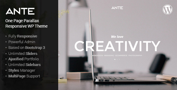 Ante - the ultimate wordpress parallax theme - Corporate WordPress