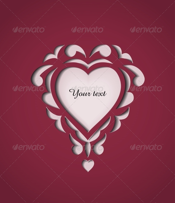 GraphicRiver Paper Cutout Card with Heart 7428393 GraphicRiver Paper Cutout Card with Heart 7428393