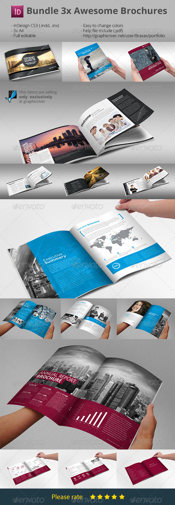 GraphicRiver Bundle Brochures Template Indesign x3 7431166 GraphicRiver Bundle Brochures Template Indesign x3 7431166