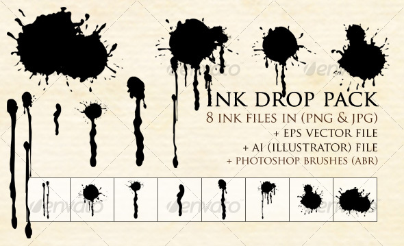 GraphicRiver Ink Drop Pack 31544 GraphicRiver Ink Drop Pack 31544