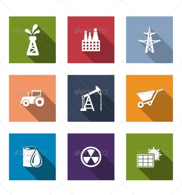 GraphicRiver Set of Flat Industrial Icons 7432081 GraphicRiver Set of Flat Industrial Icons 7432081