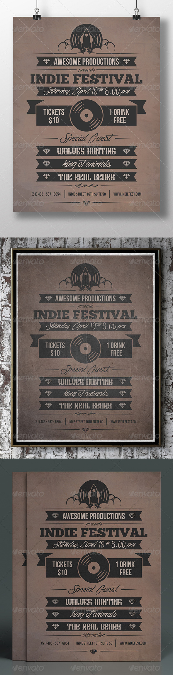 GraphicRiver Vintage Typography Flyer 7432874 GraphicRiver Vintage Typography Flyer 7432874