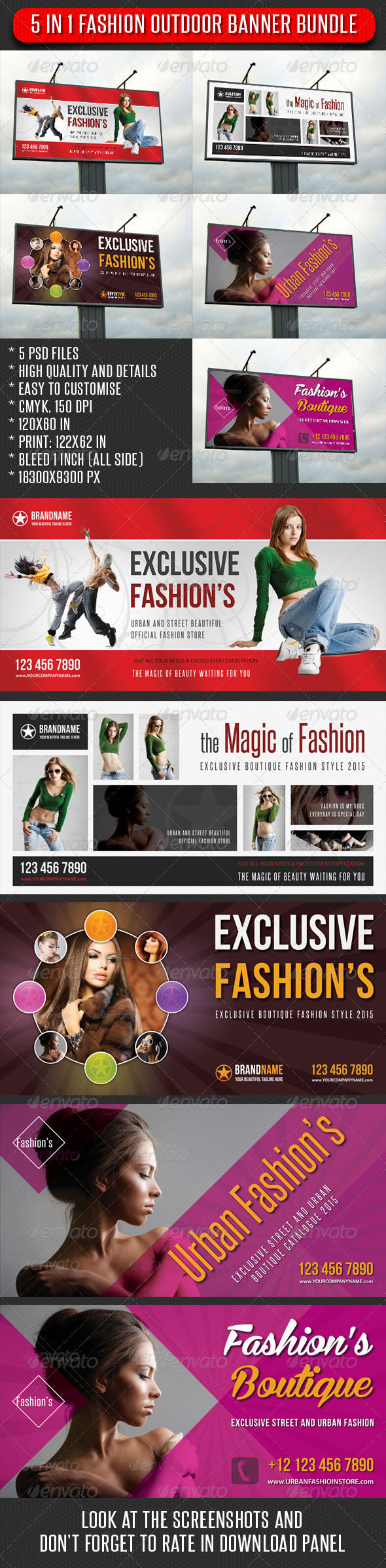 GraphicRiver 5 in 1 Fashion Outdoor Banner Bundle 04 7437296 GraphicRiver 5 in 1 Fashion Outdoor Banner Bundle 04 7437296