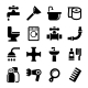 Bathroom Icons Set on White Background